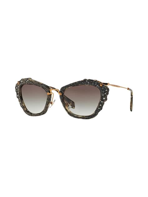 miu miu noir eyewear with glitter